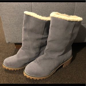 Wool and leather grey boots size 10 (40 European)